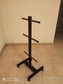 rastrelliera porta dischi con ruote girevoli 