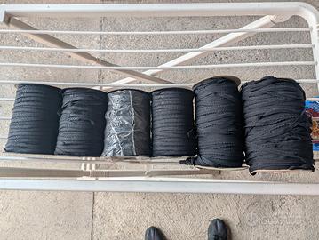 Elastico nero lavorato per cucito,1200 metri.