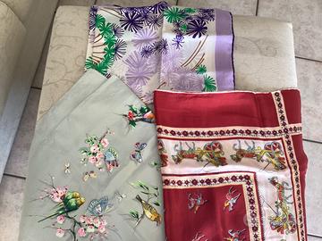 Set 3 foulard vintage eleganti fantasie varie