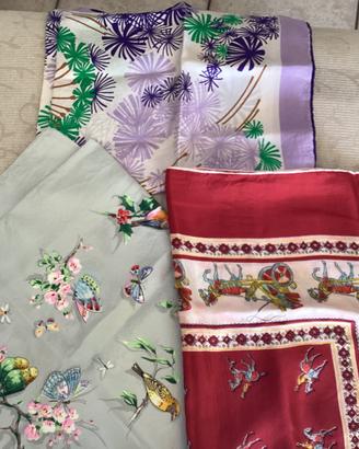 Set 3 foulard vintage eleganti fantasie varie