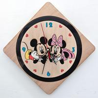 TOPOLINO E MINNIE - OROLOGIO DA PARETE IN LEGNO