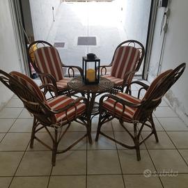 sedie e tavolino vintage da esterno 