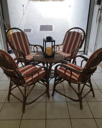 sedie e tavolino vintage da esterno 