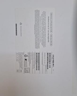  Mac book air 13" 8gb Ram 256 Gb hard disk