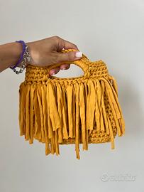 Borsa uncinetto con frangie new