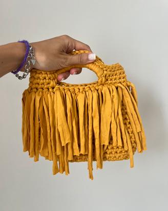 Borsa uncinetto con frangie new
