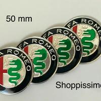 4 pz ALFA ROMEO Kit Tappi Coprimozzo 50mm MiTo 147