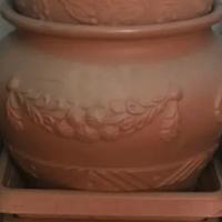 vaso decorato bombato resina