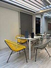 Sedie ARKI Rattan – Gialle e Grigie