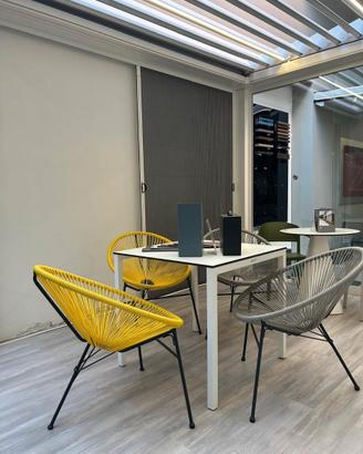 Sedie ARKI Rattan – Gialle e Grigie