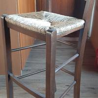 sedia sgabello da bar con seduta in paglia