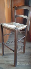 sedia sgabello da bar con seduta in paglia
