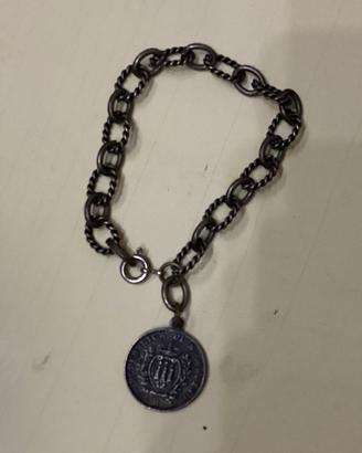 Bracciale Vintage con Moneta 10 Cent.1928 san mari