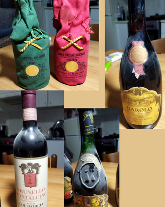 bottiglie da collezione barbera,brunello,spanna ec