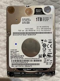 HDD 2,5" Western Digital 1 TB - 7200rpm Black Ed.