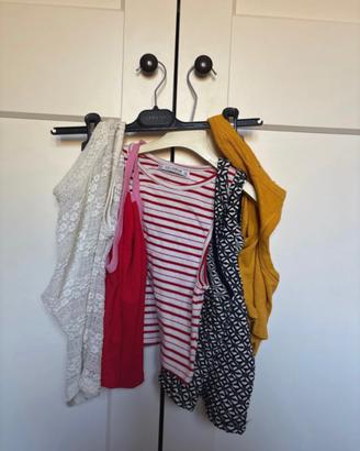SET di Cinque top estivi con scollo all'americana
