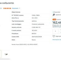 pompa carburante bosch per audi e vw