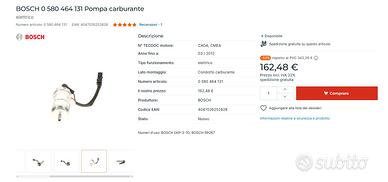 pompa carburante bosch per audi e vw