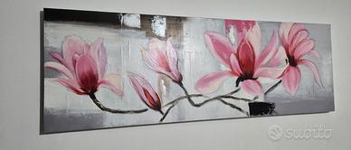 Quadro floreale moderno pittura in rilievo