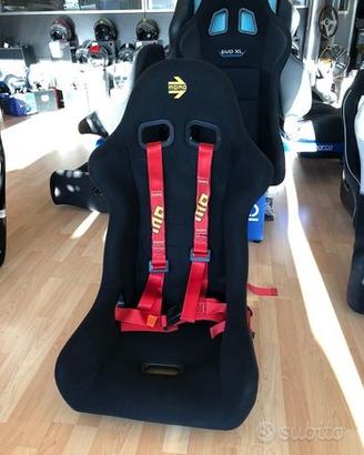 Sedile MOMO START vetroresina FIA gaming + Cinture