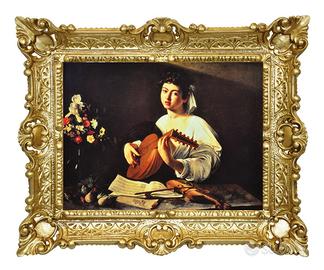 STAMPA SUONATORE LIUTO DI CARAVAGGIO CORNICE 55x45