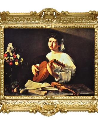 STAMPA SUONATORE LIUTO DI CARAVAGGIO CORNICE 55x45