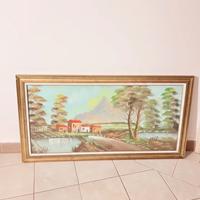 Dipinto Firmato "Sante" con cornice dorata