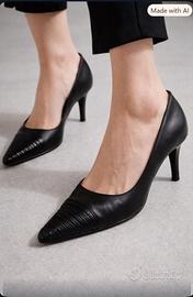 Décolleté in vera pelle nera n. 39