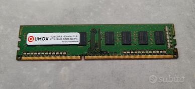 RAM Qumox da 4GB DDR3 a 1600MHz