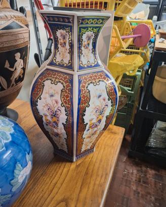 Vaso Esagonale Porcellana Giapponese Stile Imari