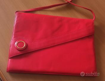 borsa bustina Rossa pelle vera 