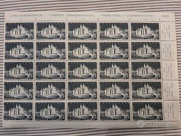 L79RA5 Svizzera 1948 Francobolli Natale foglio da