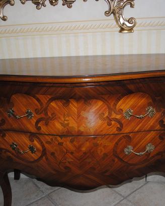 Comoncino da ingresso in legno intarsiato