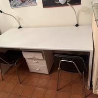 Scrivania moderna bianca 2 posti