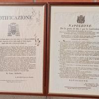 2 pergamene storiche incorniciate