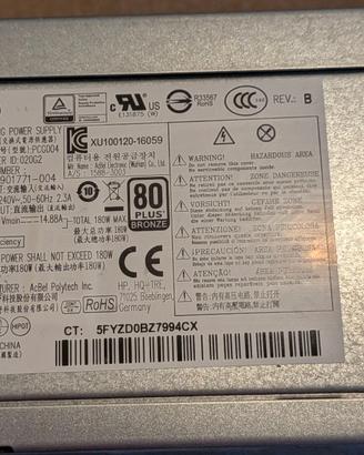 Alimentatore hp 290 G1, 180w