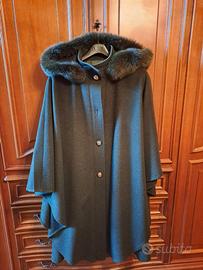 Cappotto donna Loden con cappuccio in vera volpe