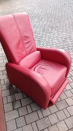 poltrona in pelle reclinabile