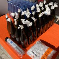 BOTTIGLIE SCURE PER VINO, TAPPI PLASTICA,