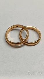 Fedi nuziali in oro giallo 750 18Kt