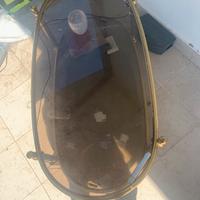 Tavolino basso ottone e cristallo