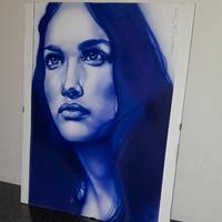 Ritratto iperrealistico in blu – Roberto Dal Santo