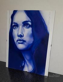 Ritratto iperrealistico in blu – Roberto Dal Santo