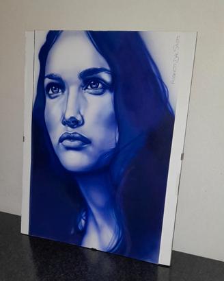 Ritratto iperrealistico in blu – Roberto Dal Santo