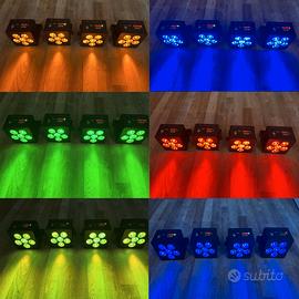 PAR LED RGBWA+UV Wireless DMX – Batteria