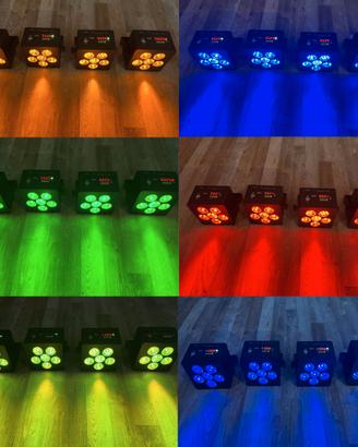 PAR LED RGBWA+UV Wireless DMX – Batteria