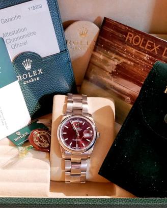 Rolex Day Date 118209 Oro Bianco Cherry Red Dial