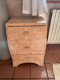 Cassettiera Sagomata Legno Lastratura Marmo rosa