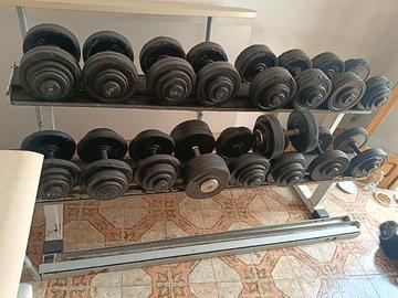 manubri e rastrelliere  da 4kg a 40kg