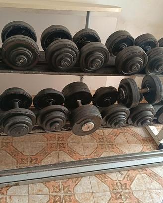 manubri e rastrelliere  da 4kg a 40kg